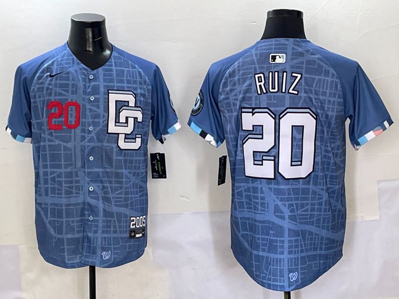 Men Washington Nationals #20 Ruiz Blue Joint Name 2025 Nike MLB Jersey style 4->washington nationals->MLB Jersey